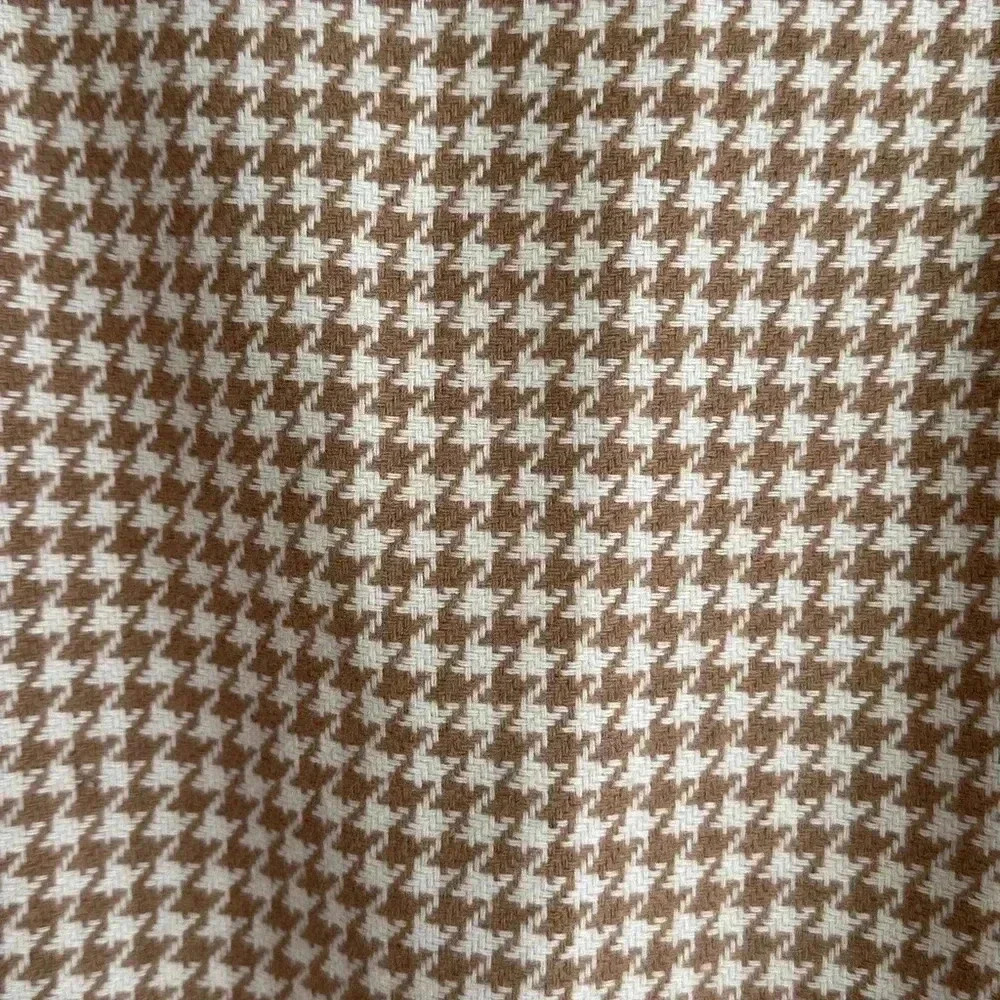 Ann Taylor LOFT Tan and Cream Houndstooth Wool Blend Pencil Skirt, Size 12 - Picture 7 of 16